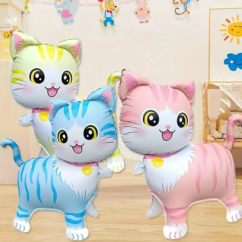 1pc Cat-Shaped Balloon in, Blue and, Fun Birthday Party Decor, Balloon Decorations, Party Balloons, Animal Balloons, Balloon Party Supplies, Indoor and Outdoor Event Decoration, Perfect Gift Prop, Hanging Inflatable Balloon
