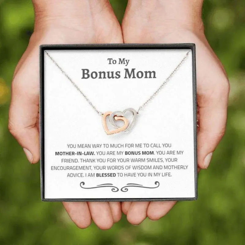 Mom Necklace, Stepmom Necklace, Bonus Mom Necklace, Gift For Mother-In-Law, Second Mom, Step Mom, Thank You, Beautiful Necklace Gifts for Mom - Perfect Mother's Day Jewelry, Thoughtful & Meaningful Gift for Mother