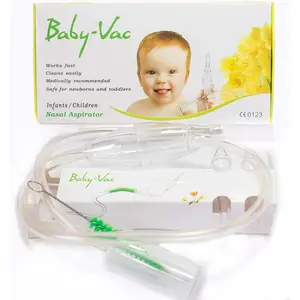 Clinically Tested Baby Nasal Aspirator - Vacuum-Powered Nose Sucker with Suction Head & Cleaning Brush for Safe and Gentle Relief