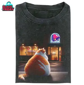 Funny Cat Fat Tacobell Vintage Graphic T-shirt, Funny Meme Tee, Cat Lover Unisex T-Shirt, Gift For Men Women