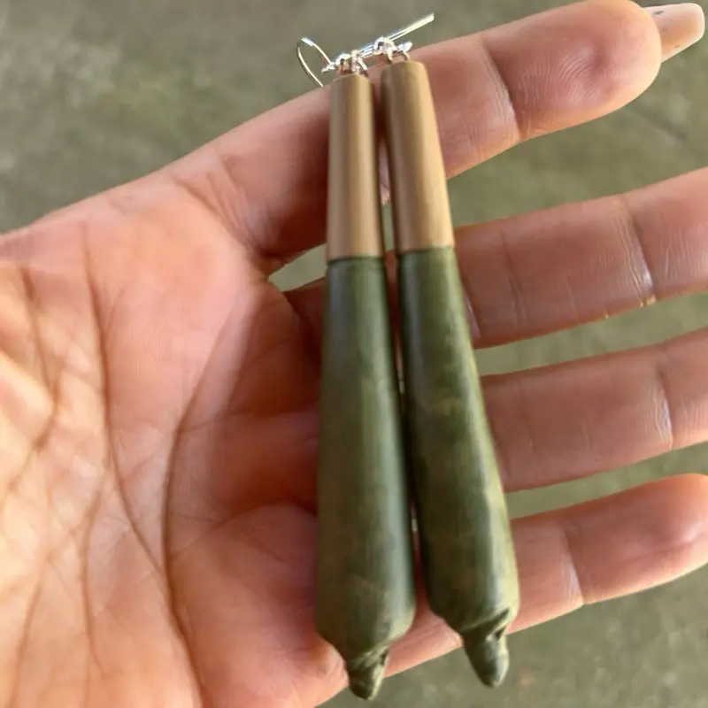 High quality handmade cone roll up dangle earrings by Sweetchibababy Wearable Art