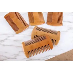 Beard Comb - Wooden Pocket Comb, Dual Sided, Anti-Static Design
