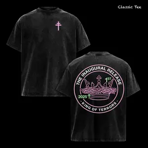 President Band King of Terrors Crown Shirt – Vintage Washed Oversized Graphic T Shirt, Inaugural Release 1st 2025 Design, Dark Aesthetic Streetwear, Heavy Cotton Washed Tee, Casual Unisex Men Women Top, Indie Rock Fans Gift