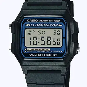 New Casio F105W-1 black silicon illuminator men's latest watch " beautiful watch"