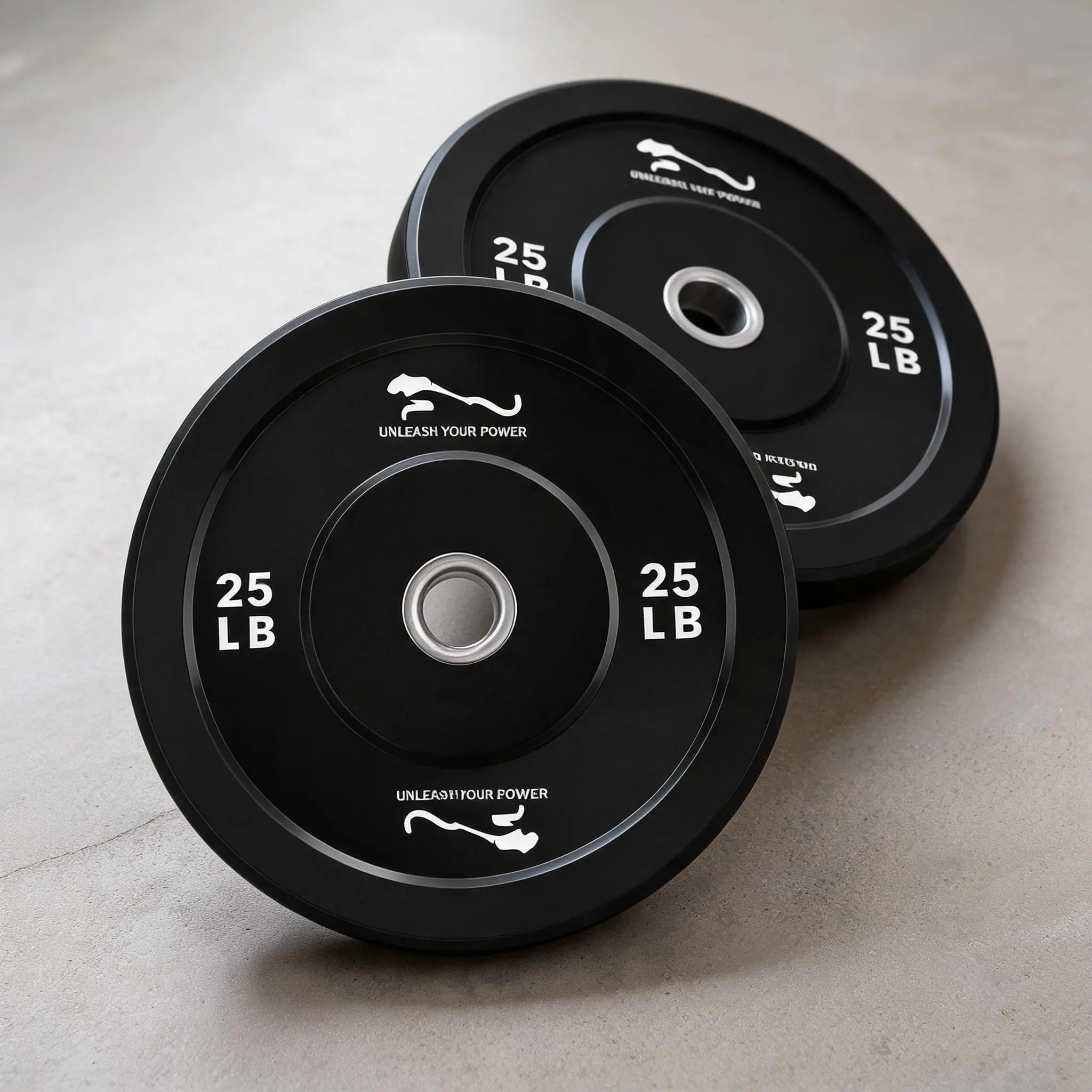 Garvee 25lbs Bumper Plates,2 Sets of Weight Plate with Steel Insert,Rubber Bumper Plate for Weightlifting and Strength Training, Multiple Weights Available