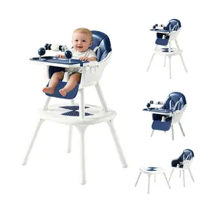 4-in-1 Baby High Chair with Toy Bar, Convertible Toddler Seat & Activity Table, Double Tray, 5-Point Harness (6M–3Y) safety