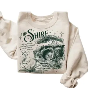 The Shire LOTR Sweatshirt, Second Breakfast Shirt, Funny Hobbit Quote Tee, Fantasy Book Lover Gift, Bookish Tolkien Pullover, Gift For Book Lover, Bookish Gift, Tolkien Sweatshirt