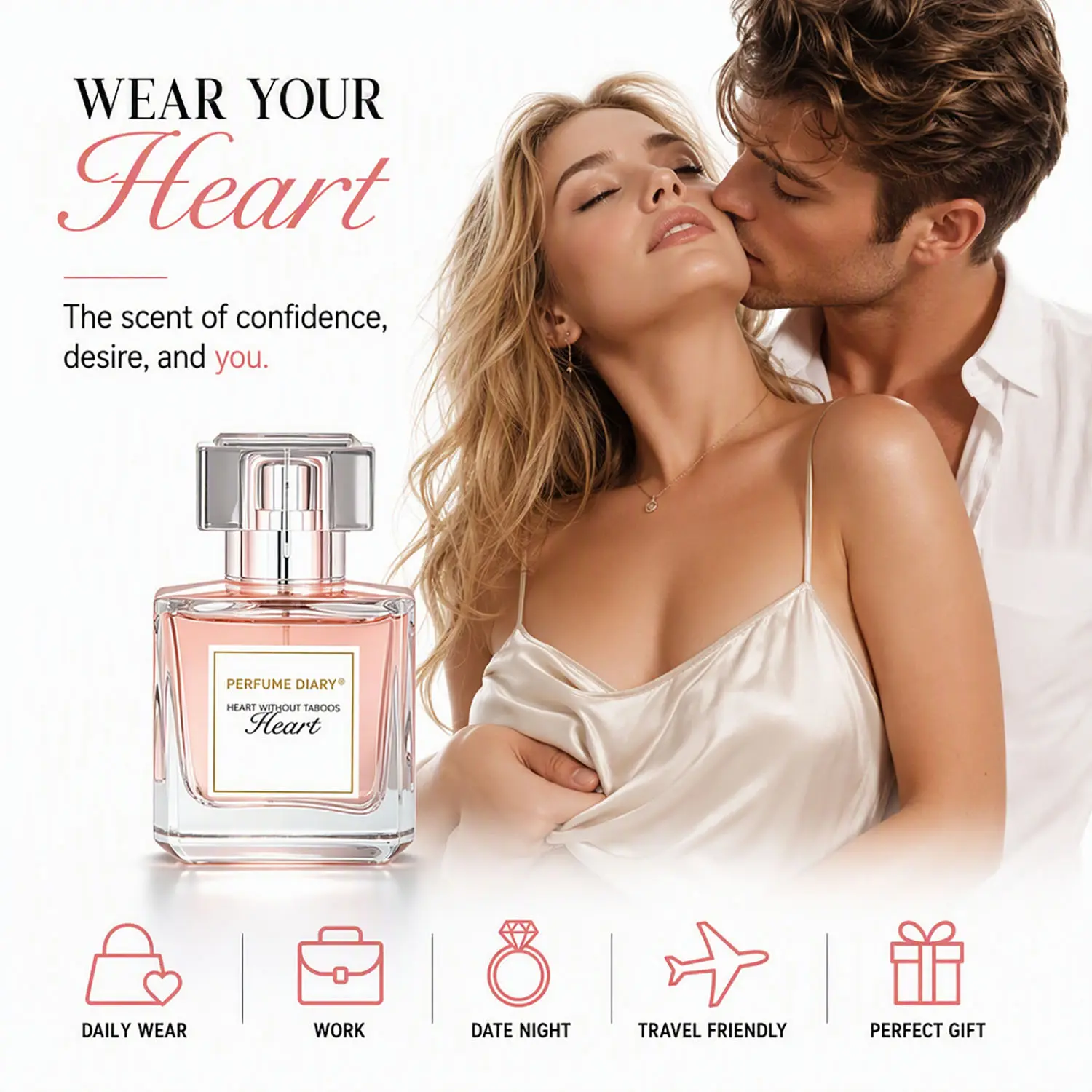 Women's Pheromone Perfume | With Pheromone Formula, Long Lasting, Floral Fruity Woody Scent | Designed for Her - Make Him Addicted & Share a Wild, Wonderful Night | Perfect National Lover's Day & Make Out Day Gift Set for Her 50ml/1.70fl.oz