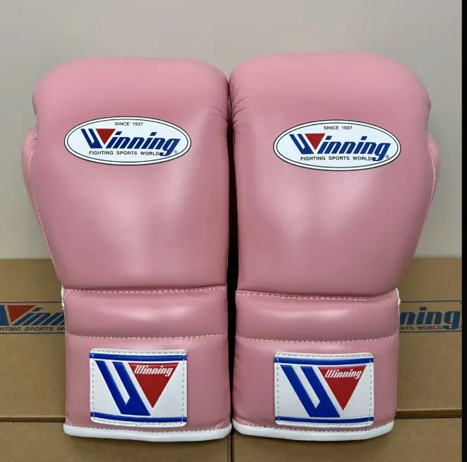 Winning Leather Lace-Up Boxing Gloves for Men and Women All OZ Winning Leather Lace-Up Boxing Gloves for Men and Women All OZ