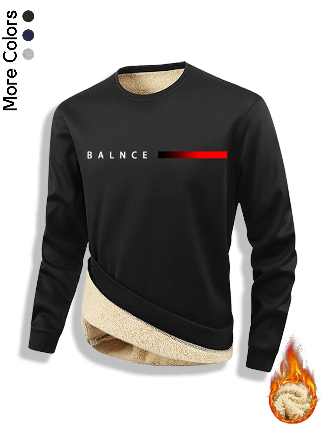 Fleece Sweatshirt for Men, Warm Winter Sherpa Lined Pullover