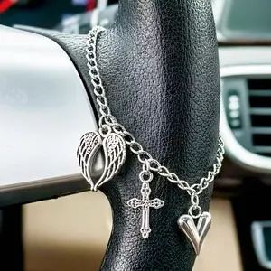 Steering Wheel Rosary Charm, Car Pearl Jewelry, Unique Fashion Gift, Automotive Decor, Stylish Car Accessory, Car Interior Decoration