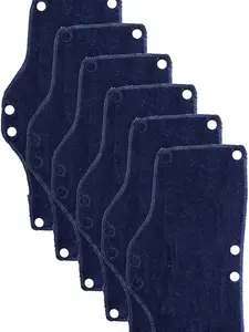 G & F Products Terry Topper Snap-On Hard Hat Sweatband, Blue, 6 Pieces