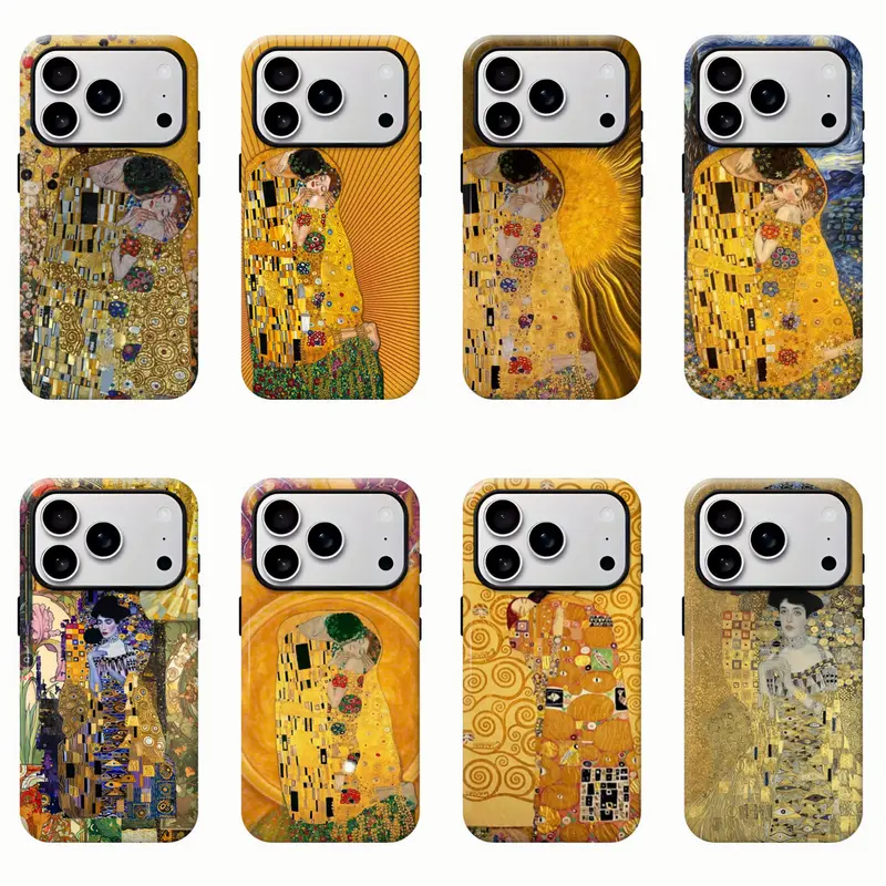 Klimt The Kiss Famous Art Cellphone Case, Stylish Casing Cover for iPhone 11-17 Pro Max/Plus & Samsung Galaxy S23-25 Handheld Devices