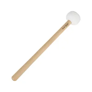 Wooden Drum Mallet with Soft Velvet Head, Wooden Handle Percussion Tool, Ideal for Military Drums, Bass Drums, Gongs, 31.5*5*5cm
