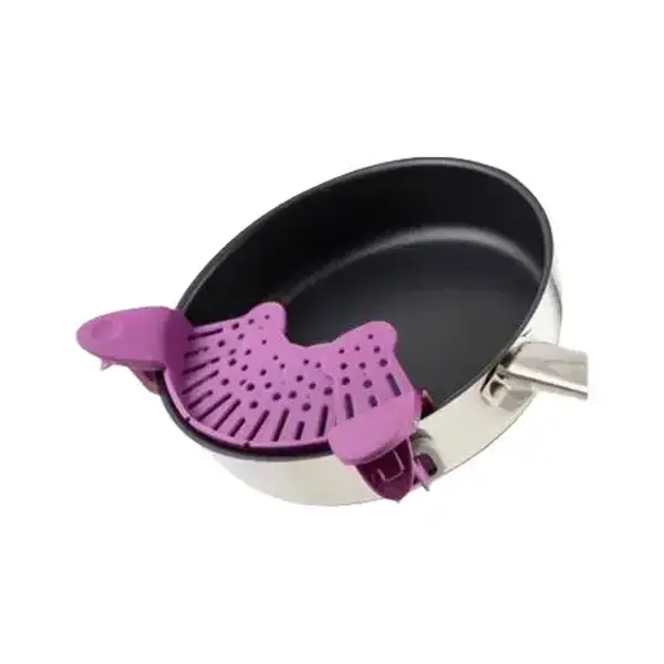Clip-On Silicone Pot Strainer | Snap-On Pasta & Vegetable Strainer