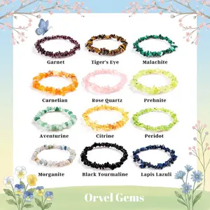 Natural Crystal Chips & Nuggets Bracelets Perfect for Men, Women, Couples, and Friends | Ideal for Daily Wear, Meditation, Gift