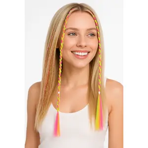 Bright Pink Tinsel Hair Extensions