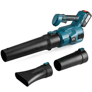 Wireless Leaf Blower Kit includes 2 batteries, charger, and three nozzles. The powerful electric leaf blower is ideal for lawn care, gardens, grass areas, and snow removal.