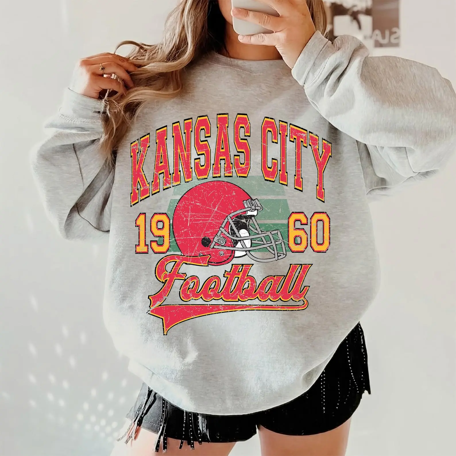 Vintage 90s Style Kansas City Football Sweatshirt, Game Day Shirt, Kansas City Team Football Shirt, Sunday Kansas City, Kansas City Hoodie, Chiefs Fan Apparel