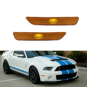 2PCS Amber Lens Front Side Bumper Marker lamps Light Lamps For 2010 2011 2012 2013 2014 Ford Mustang, Replace OEM # AR3Z-15A201-A, AR3Z-15A201-B, FO2551144