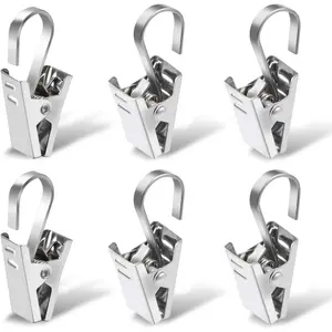 100 Pack Curtain Clips Stainless Steel Light Clips for Outside String Lights Party Decor Hanging Photo Camping Tents Arts Crafts Display