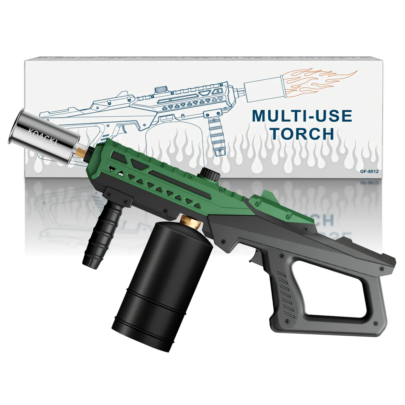 Propane Kitchen Torch Gun, Adjustable Flamethrower Blow Torch Gun, Gas Welding Kits Blow Torch for Ooutdoor Welding, Campfire & Charcoal, BBQ, Searing Steak, Weeding(Tank Not Included)
