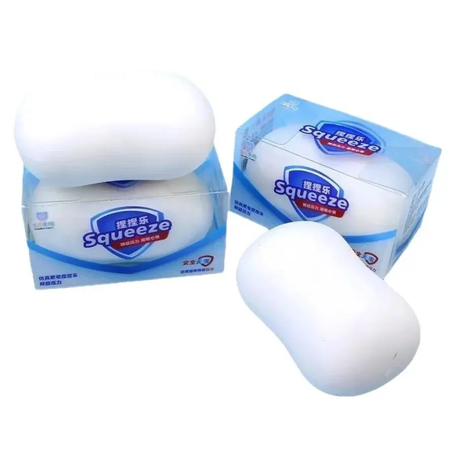 Soap Squishy Stress Relief Sensory Fidget Toy - Unisex Ultra-Soft Slow Rise Simulated Soap for Anti-Stress Squeezing & Pinching, Slow Rising Squishy, Focus Aid