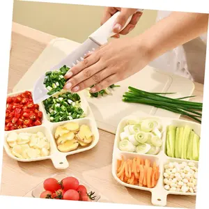 Four-compartment Side Dish Chip Dip Serving Tray Snack Bowl 4 Compartment Dish Veggie Tray Portion Control Plate Sectioned Plates Sauce Dish Household Split The Pet Unbreakable
