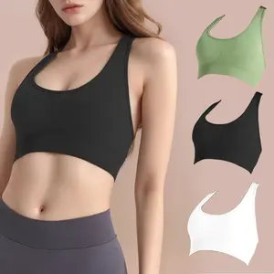 3 PCS Women's High-Support Sports Bra with Removable Pads Quick-Dry, Shockproof, Double-Layer Racerback Vest for Running & Fitness, Breathable, All-Season Activewear Elegant Gym Outfits