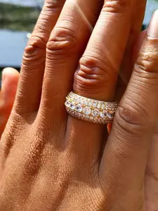 Rhinestone Decorated Ring, Fashion Accessories for Both Men & Women for Party, Daily Clothing Decor, Trendy All-match & Exquisite Jewelry for Birthday Gift