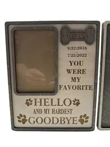 Personalized Memorial Laser Cut Engraved Pet Picture Frame Custom Photo Frame With Your Favorite Quote Message Unique Memorial Gift Customizable Colors Styles