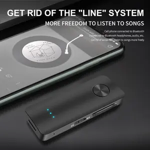 2-In-1 Wireless Audio Adapter Bluetooth 5.4 Receiver Transmitter 3.5mm AUX Lossless Sound MIC For Car Speaker TV PC Airplane