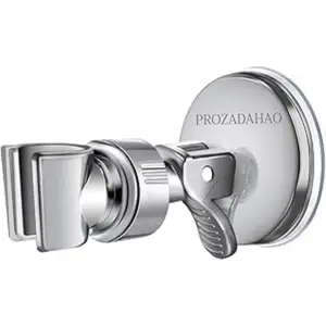 Adjustable Shower Head Holder For Handheld Shower Head, Bathroom Suction Cup Removable Wall Mounted Suction Bracket (Silver-1)