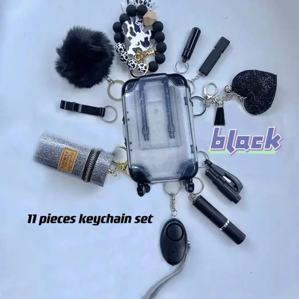 Fashion Accessories Costume Jewelry Keychain Set, 11-Piece Decorative Keychains for Daily Use