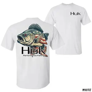 Huk Performance Fishing T-Shirt – Patriotic Bass Graphic Tee, American Flag Fish Design, USA Angler Apparel, Vintage Outdoor Fisherman Shirt for Men and Women # Clothing # Streetwear # CasualWear