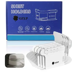 Bed sheets holder Bed Sheet Holders for Corners - Snap-Lock Sheet Lock for Fitted Sheets, Sheet Holders Keep Sheets Firm & Tight - Durable ABS Mattress Sheet Holder, Easy No-Lift Install, Fits 3"+ Mattresses (Set of 4)