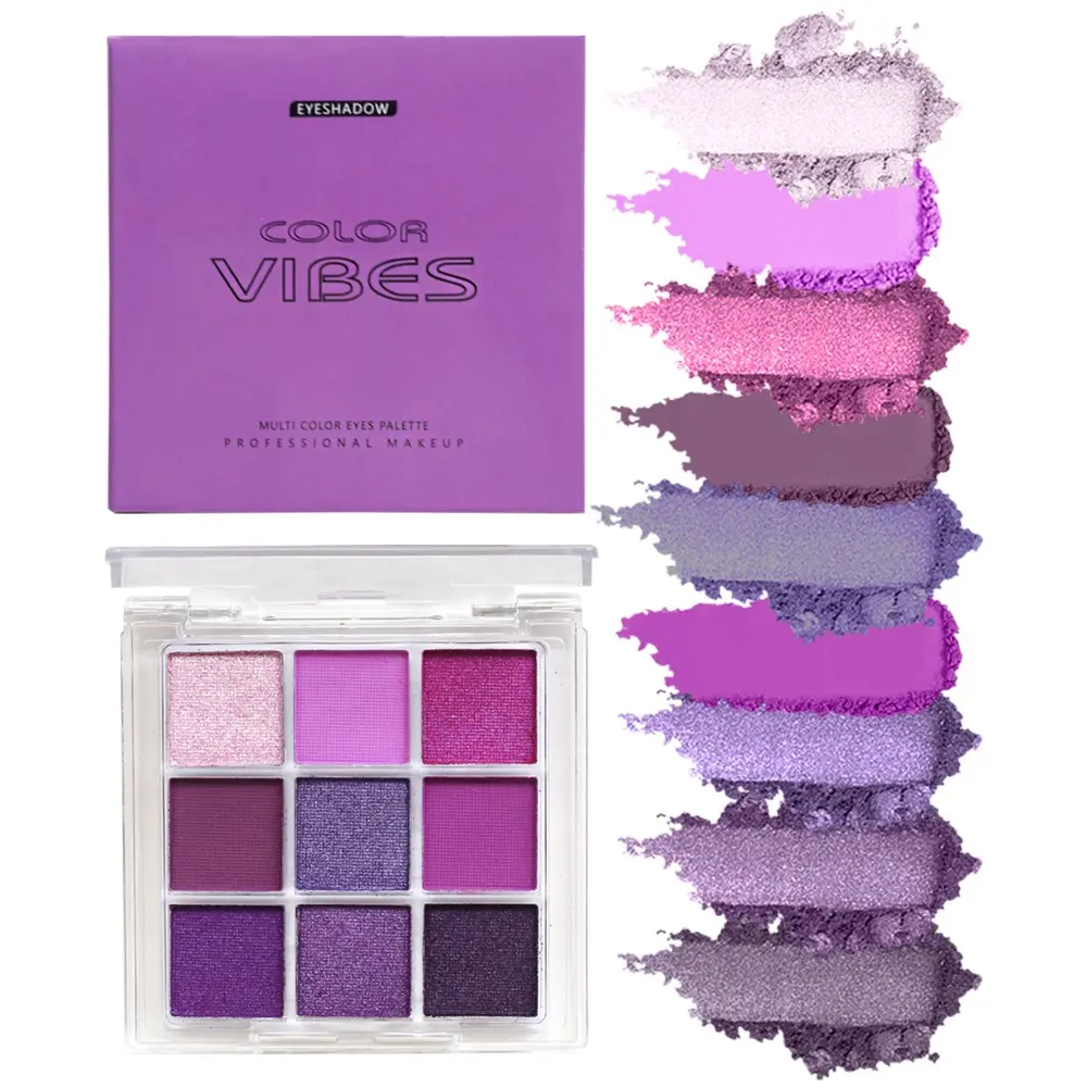 9 Color Eyeshadow Palette, Beauty Eyeshadows, Cosmetic Eyeshadow, Matte & Shimmer Finish, Rich in Plant Squalane, Perfect for Daily Wear, Parties, Halloween, Stage Makeup, Powder, Multicolor Makeup Palette, Shimmering Eyeshadow Palette