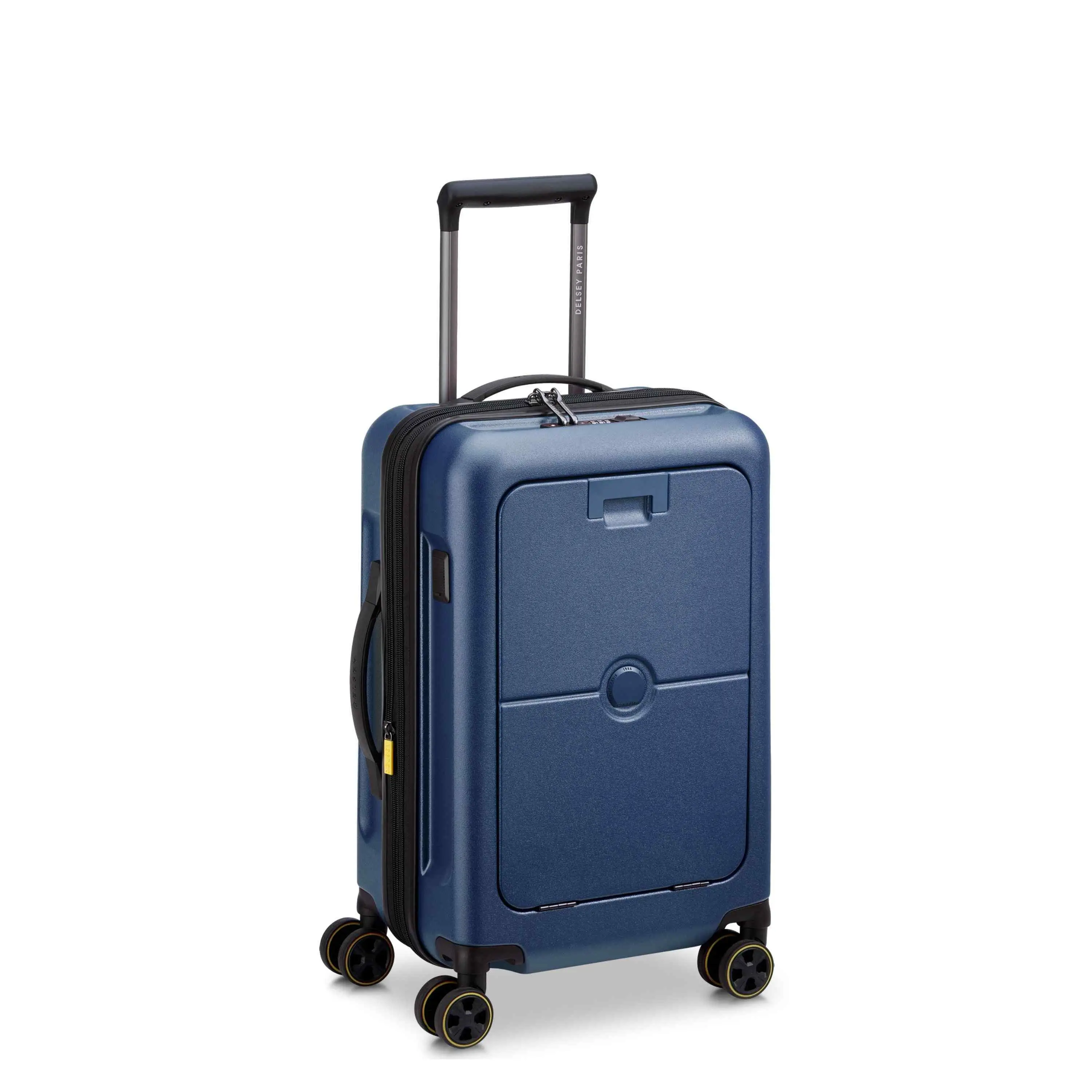 DELSEY Paris Turenne 2.0 Durable Polycarbonate All-In-1 Expandable Carry-On Luggage - Built-In Rollers, Expandable Capacity, Mesh Pockets, Laptop Sleeve, Built-In USB Port, Compartmental Design, Built-In Rollers Carry-On Luggage