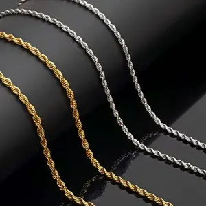 Twisted Rope Chain Necklace Latest Trend Hip Hop Minimalist Streetwear Neck Jewelry Statement Piece