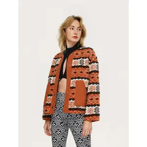 Cider Retro Striped Button Up Jacket