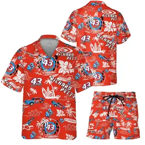 Richard Petty Nascar Racing Baseball Jersey Button Hawaiian Shirts Short Pants