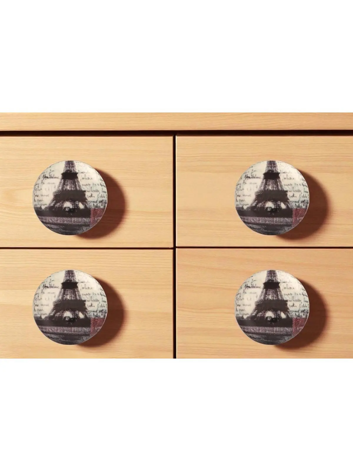 212 MAIN Ceramic Cabinet Knobs - Set of 6, Black and White Poetic Script Design, Machine-Made, Includes Mounting Screws