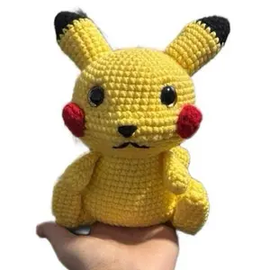 Crochet Pikachu Plush Toy Soft & Cuddly Stuffed Animal Character for Kids