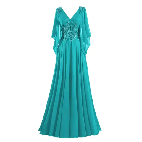 Women's Cap Sleeve Mother of the Bride Dress Sparkly Beaded Formal Dress Long Elegant Maxi Evening Gown with Slit,Normal Type,Lace up back, Ladies Clothes for All Seasons Prom Breathable