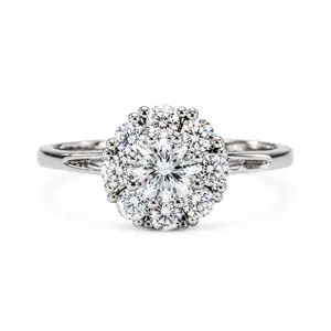 Adjustable Rotating Lucky Bead Moissanite Ring - Polished Silver-Tone Artificial Gemstone Jewelry for Everyday Styling, Parties