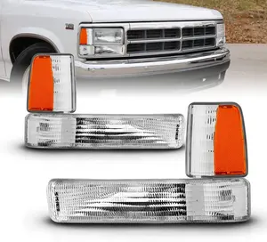 AmeriLite Corner Side Marker Light Clear Amber Pair For Dodge Dakota - Passenger and Driver Side