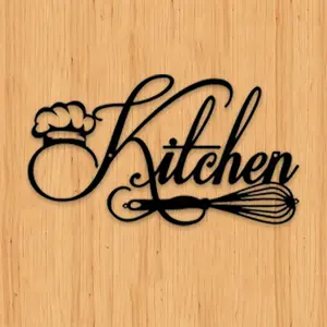 Kitchen Letter Pattern Metal Sign, Signage, Farmhouse Wall Decor, Wall Art for Home, Kitchen, Dining Room, Garden & Patio Decoration