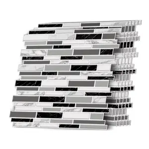 Waterproof Oil-Proof Kitchen Wall Stickers, Decorative Imitation Dripping Tile Design, Home Decor for Living Room & Kitchen Walls (6pcs/12pcs Set) Marble Tile Stickers