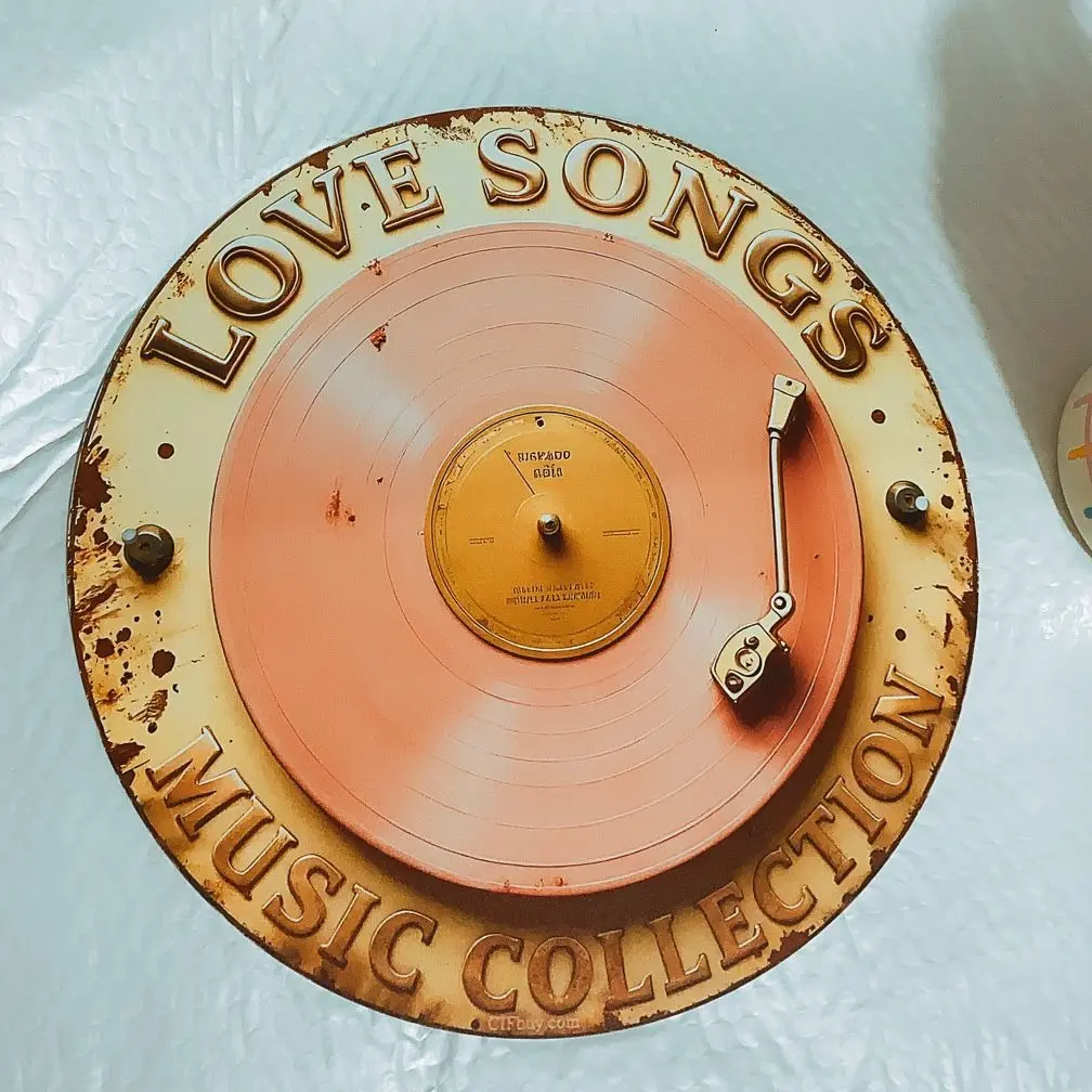 Vintage Vinyl Record Music Collection Wall Art, Unframed Wall Art, Aesthetic Wall Decor, Retro 2D Decorative Aluminum Plate with Realistic Record Design, Perfect for Home, Office, Cafe, Bedroom, Bar, Ornaments