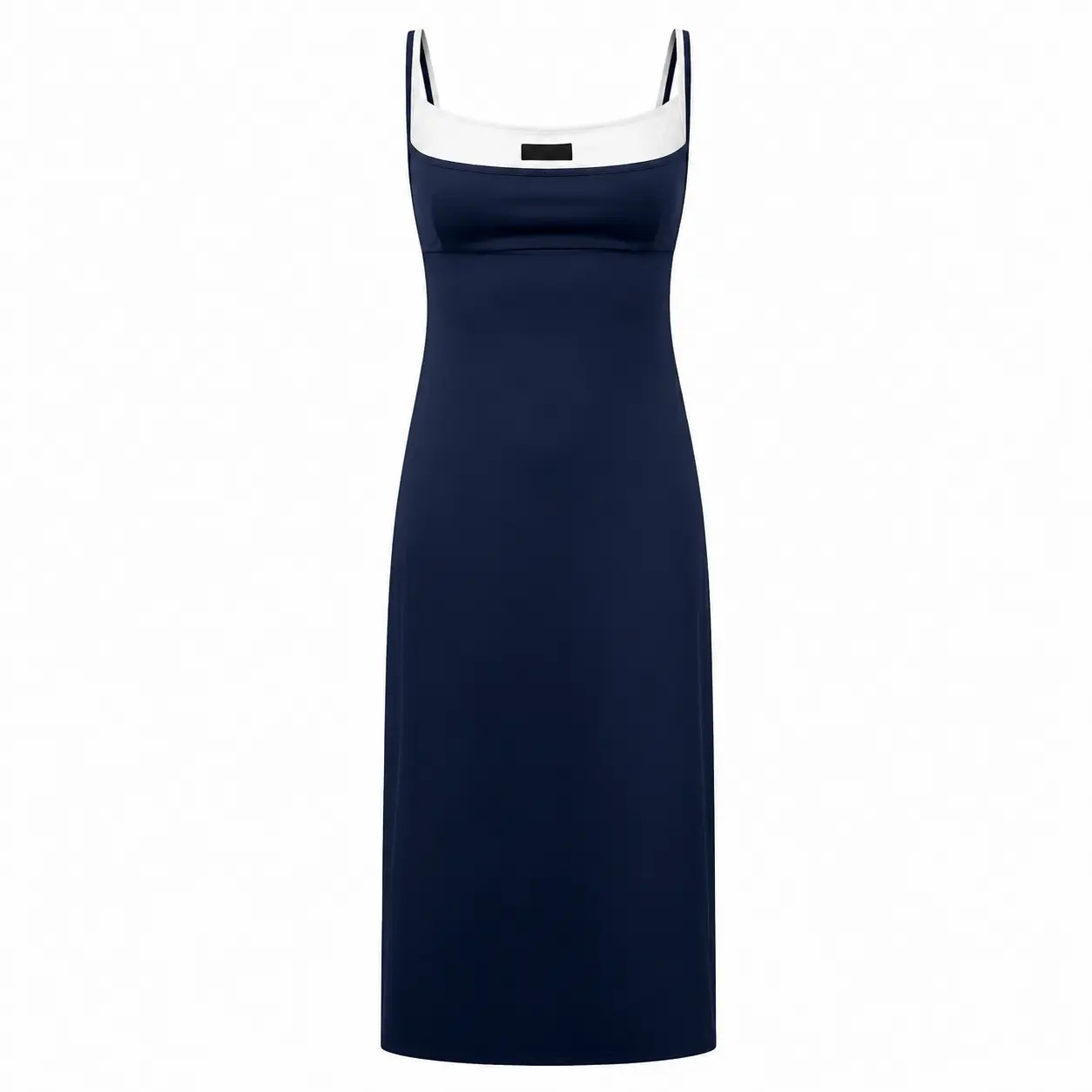 Contrast Trim Stretch Jersey Midi Dress